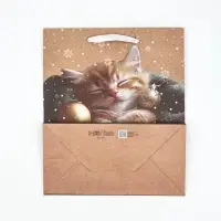 Набор пакетов крафтовых &laquo;Новогоднее настроение&raquo;, 5 шт., 23&times;27&times;11.5 см