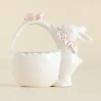 Конфетница SL Home &laquo;Лесные кролики&raquo;, 12.5&times;8&times;12 см, фарфор, белая