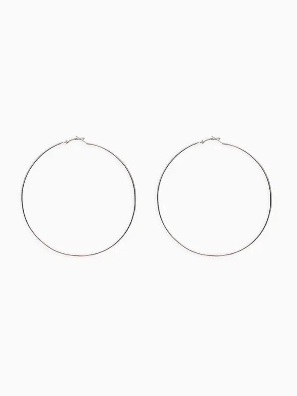 Серьги кольца QF &laquo;Классика&raquo;, d=10 см, цвет серебро