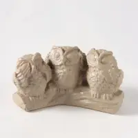 Фигурка гипс &laquo;Три совы на жердочке&raquo;, слоновая кость, 9&times;5&times;3.5 см
