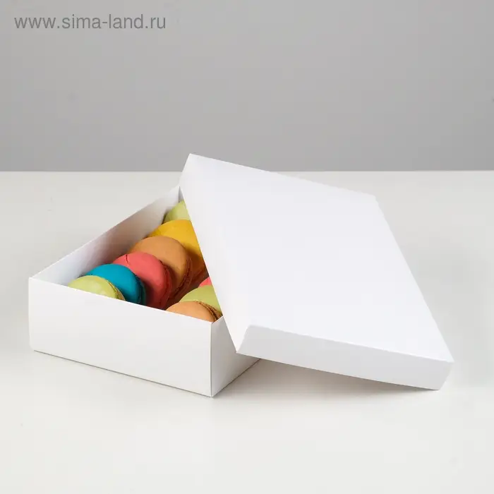 Коробка картонная без окна, белый, 21 х 15 х 5 см Коробка картонная без окна, белый, 21 х 15 х 5 см