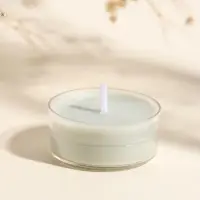 Чайная свеча ароматическая "Круглая" зелёная, аромат грейпфрут и мандарин 3,8х3,8х1,8 см