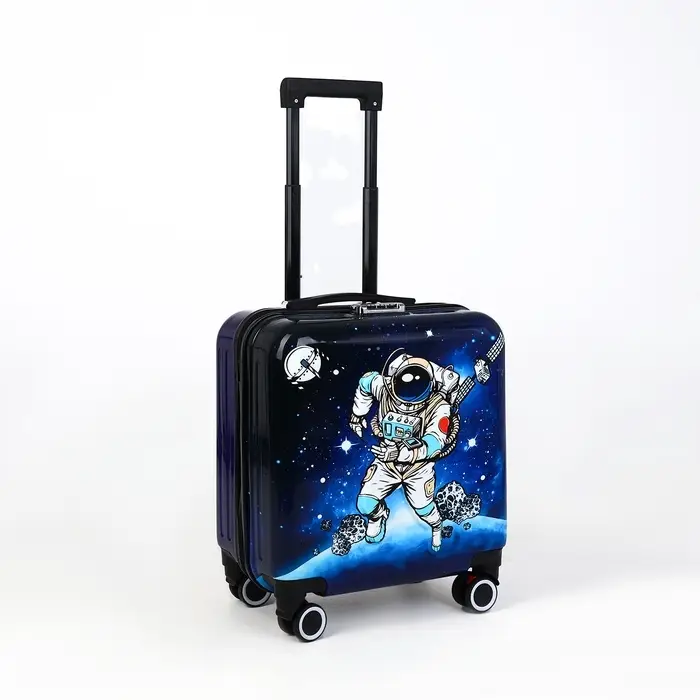 Чемодан детский на колёсах 41 л (S), на молнии, с кодовым замком, 4 колеса, синий