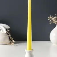 Набор свечей античных 25 см, 2 шт., 58 г, 7 ч, пастельно-жёлтый