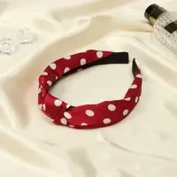 Ободок для волос QF &laquo;Кокетка&raquo;, 3 см, красный горох