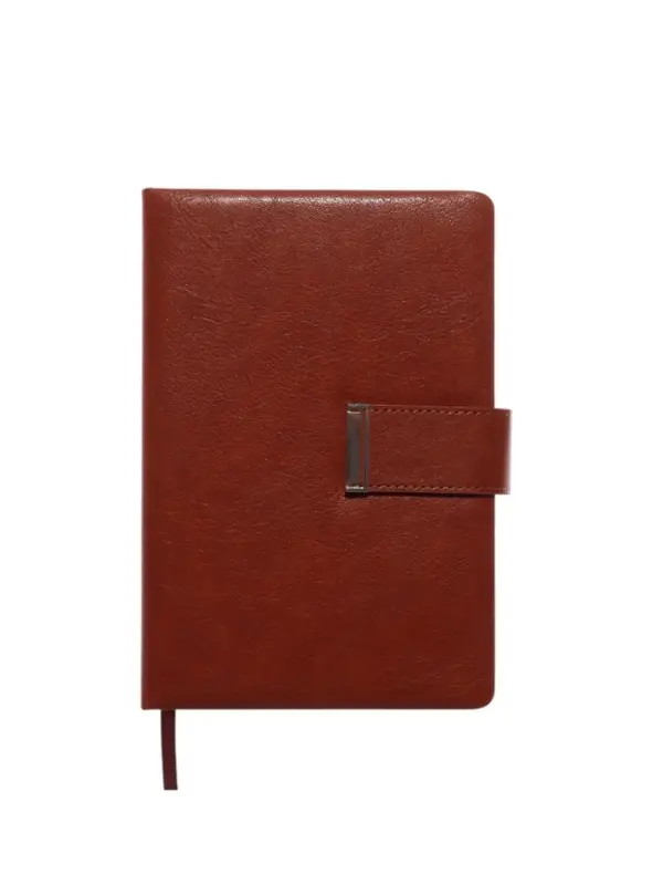 Ежедневник недатированный формат А5, с хлястиком, 112л, линия, пвх, Коричневый Ежедневник недатированный формат А5, с хлястиком, 112л, линия, пвх, Коричневый