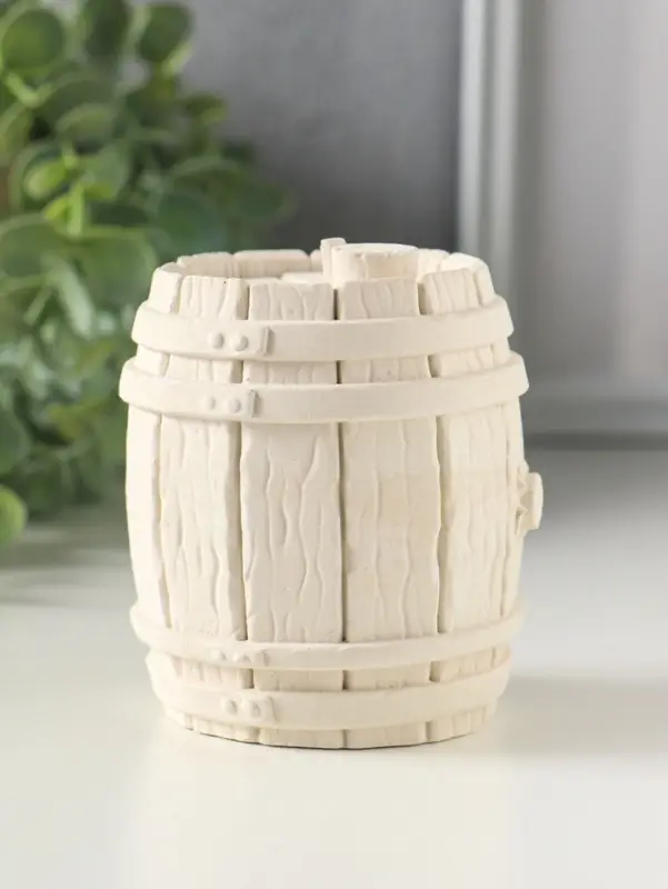 Шкатулка с крышкой, для украшений &laquo;Бочка&raquo;, 8&times;6 см, гипс