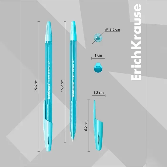 Набор ручек шариковых 4 штуки R-301 Spring, узел 0.7 мм, чернила синие, длина линии письма 1000 метров, европодвес