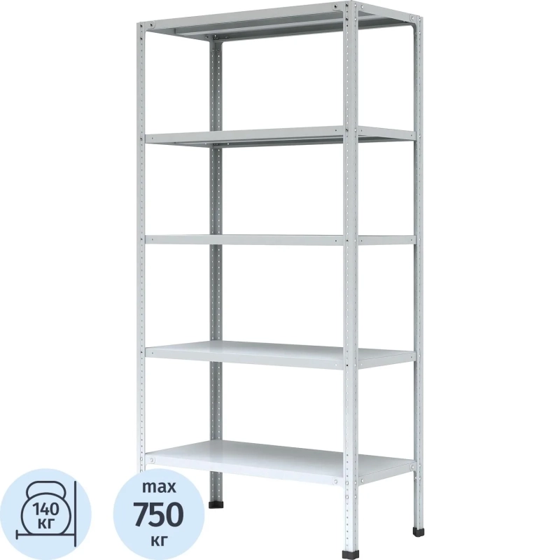 Стеллаж металлический 0MX_P_МС-265 с 5-ю полками 1000х600х2000