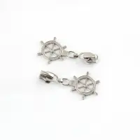 Бегунок для металлической молнии, №3, &laquo;Штурвал&raquo;, 10 шт., цвет никель