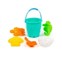 Набор игрушек для песочницы, 6 предметов: ведро, лопатка, 4 формочки