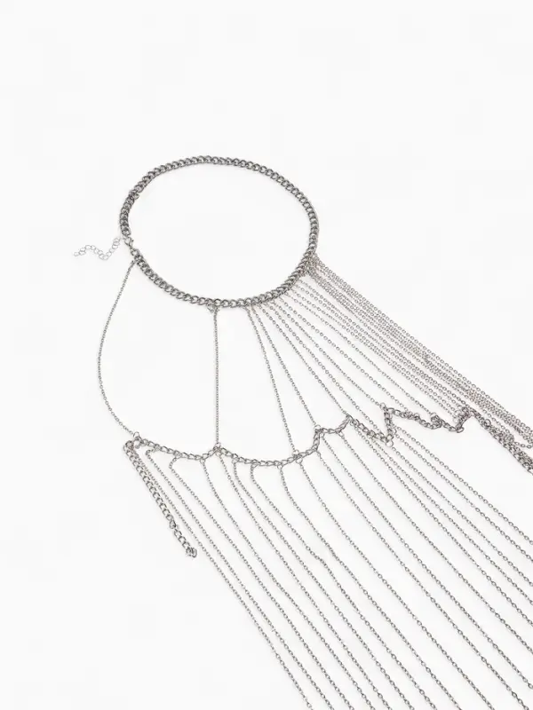 Бодичейн через плечо «Цепочка», цвет серебро Бодичейн через плечо «Цепочка», цвет серебро