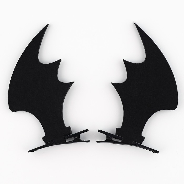 Заколки для волос ушки «Крылья», черные, 2 шт, 11 х 12 см Заколки для волос ушки «Крылья», черные, 2 шт, 11 х 12 см