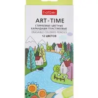 Карандаши 12цв, Hatber, пластик, заточ, трехгр, коробка, европодвес 85920