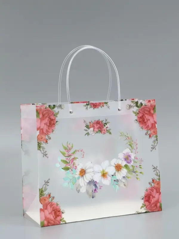 Пакет подарочный прозрачный , "Нежность" 30 х 26 х 12