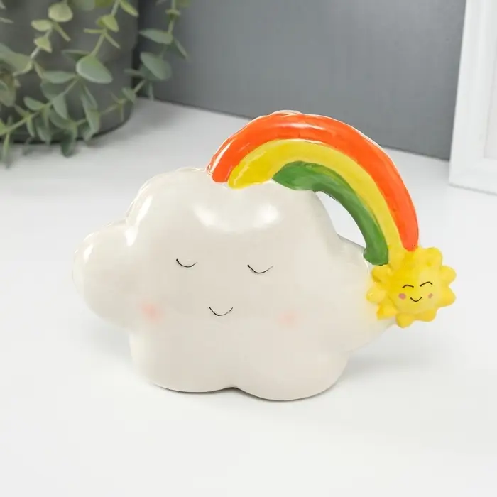 Копилка для денег &laquo;Облачко-шарик с радугой&raquo;, керамика, 7.5&times;18&times;13.2 см
