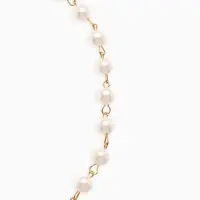 Колье с жемчугом &laquo;Сердце&raquo;, квадратное, шар №6, белое в золоте, L=40 см