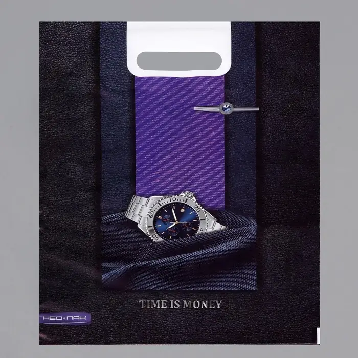 Пакет &laquo;Время&raquo;, полиэтиленовый, с вырубной ручкой, 30&times;40 см, 60 мкм