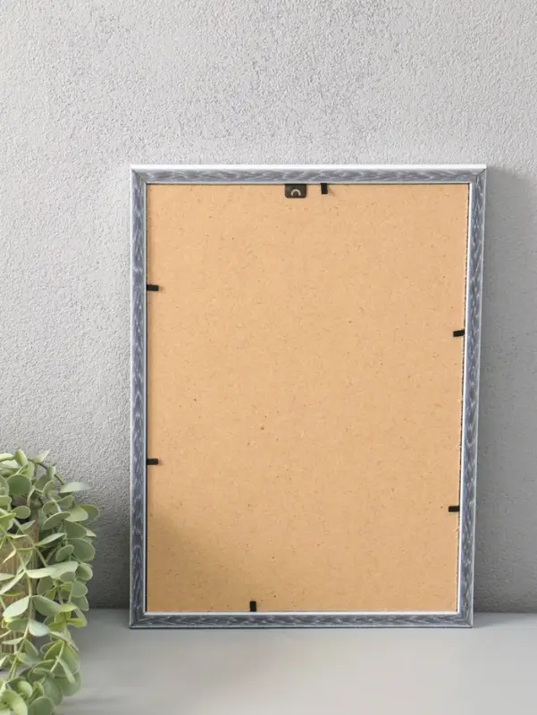 Фоторамка для фото 21х29,7 см (А4) "Oframe", пластик, белый с золотом, (пластиковый экран)