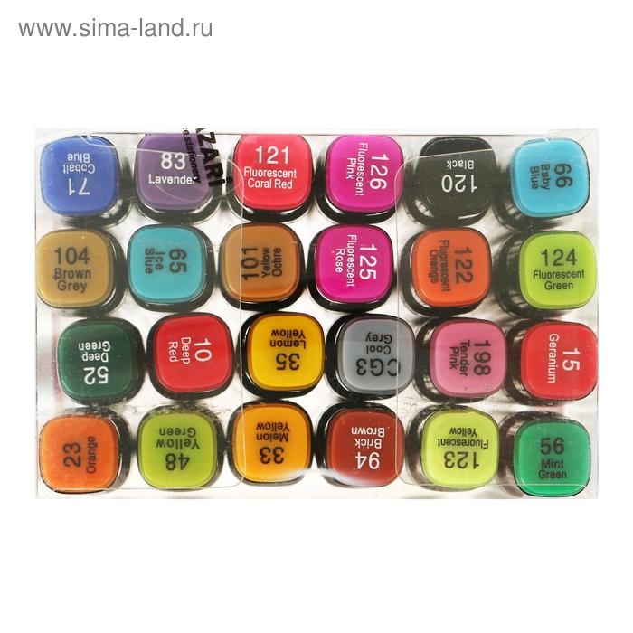 Маркеры для скетчинга двусторонние Mazari Fantasia, 24 цвета, Main colors (основные цвета) Маркеры для скетчинга двусторонние Mazari Fantasia, 24 цвета, Main colors (основные цвета)