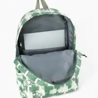 Рюкзак школьный на молнии, с карманами, с принтом, размер 28.5&times;12&times;41 см, зелёный