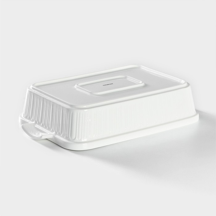 Мармит из жаропрочной керамики прямоугольный Magistro «Бланш», 2 л, 31×19×11 см Мармит из жаропрочной керамики прямоугольный Magistro «Бланш», 2 л, 31×19×11 см