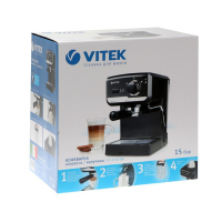 Кофеварка Vitek VT-1502 ВК, рожковая, 1050 Вт, 1.25 л, чёрная