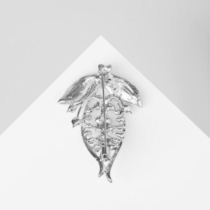 Брошь «Цветок» спатифиллум, цвет радужно-белый в серебре Брошь «Цветок» спатифиллум, цвет радужно-белый в серебре