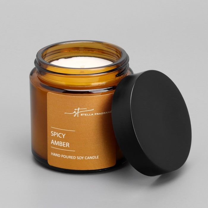 Свеча ароматическая в банке  Свеча ароматическая в банке "ST Spicy Amber", 90 г