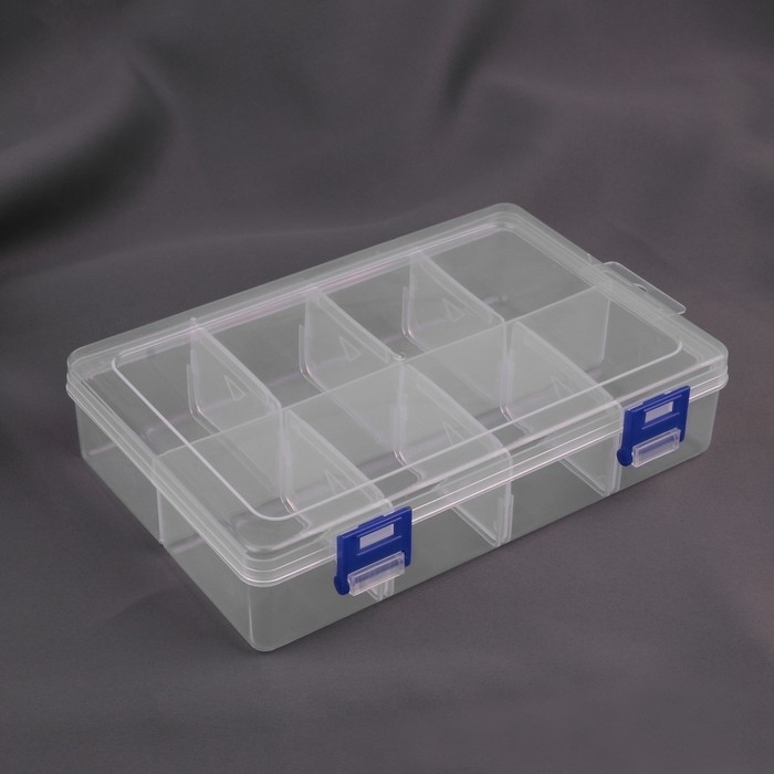 Органайзер для рукоделия, с подвесом, со съёмными ячейками, 8 отделений, 20 × 13,5 × 4,5 см, цвет прозрачный Органайзер для рукоделия, с подвесом, со съёмными ячейками, 8 отделений, 20 × 13,5 × 4,5 см, цвет прозрачный