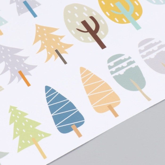 Наклейка пластик интерьерная цветная Наклейка пластик интерьерная цветная "Цветной лес" 30х90 см