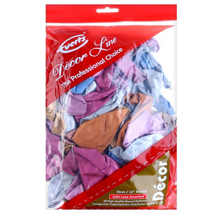 Шар латексный 12 Шар латексный 12", хром, набор 50 шт., МИКС