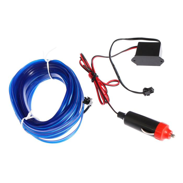 Неоновая нить Cartage для подсветки салона, адаптер питания 12 В, 7 м, синий Неоновая нить Cartage для подсветки салона, адаптер питания 12 В, 7 м, синий
