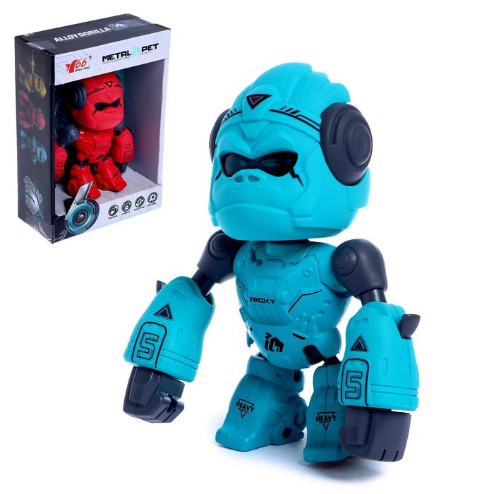 Робот обезьяна «Горилла», интерактивный: звук, свет, металлический, на батарейках, цвет МИКС Робот обезьяна «Горилла», интерактивный: звук, свет, металлический, на батарейках, цвет МИКС