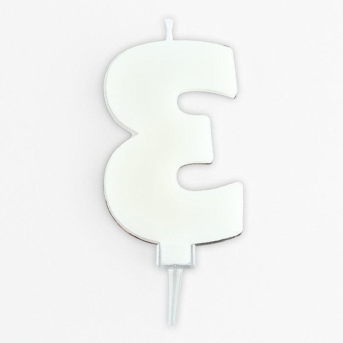 Свеча для торта, цифра с шейкером &laquo;3&raquo;, 9,5 х 4 см