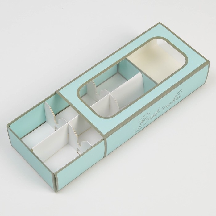 Коробка под 6 конфет, кондитерская упаковка «Best Wishes», 10.2 х 20 х 5 см Коробка под 6 конфет, кондитерская упаковка «Best Wishes», 10.2 х 20 х 5 см