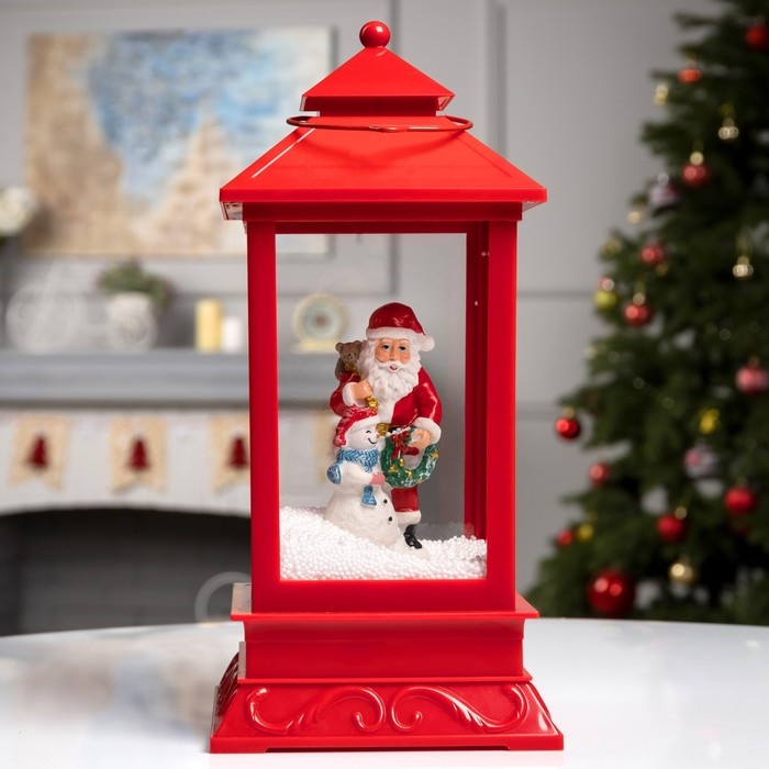 Светодиодная фигура «Фонарь с Дедом Морозом и снеговиком» 18 × 41 × 18 см, пластик, батарейки ААх3 (не в комплекте), USB, свечение белое Светодиодная фигура «Фонарь с Дедом Морозом и снеговиком» 18 × 41 × 18 см, пластик, батарейки ААх3 (не в комплекте), USB, свечение белое