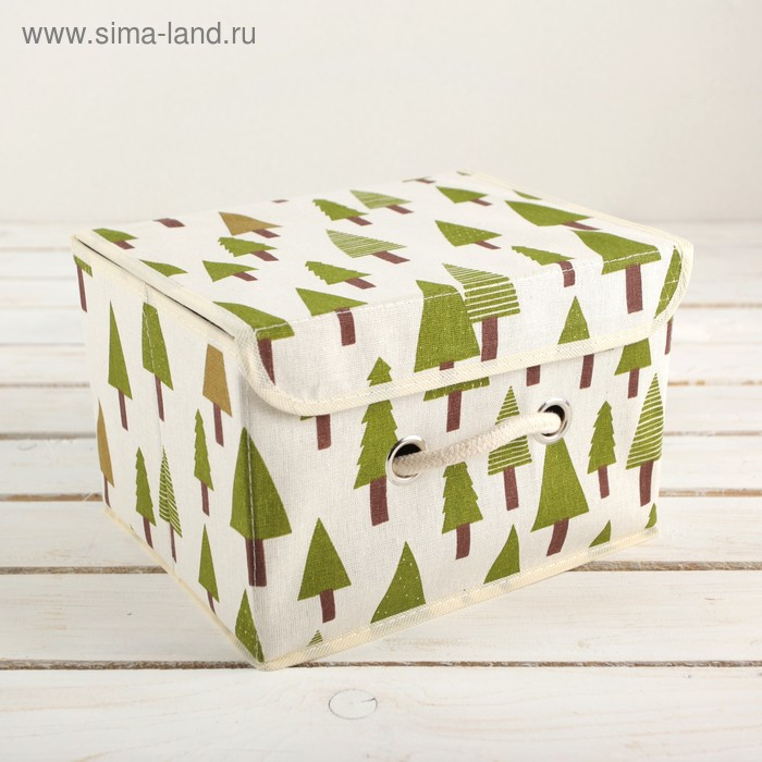 Короб стеллажный для хранения с крышкой «Ёлки», 26×20×17 см Короб стеллажный для хранения с крышкой «Ёлки», 26×20×17 см