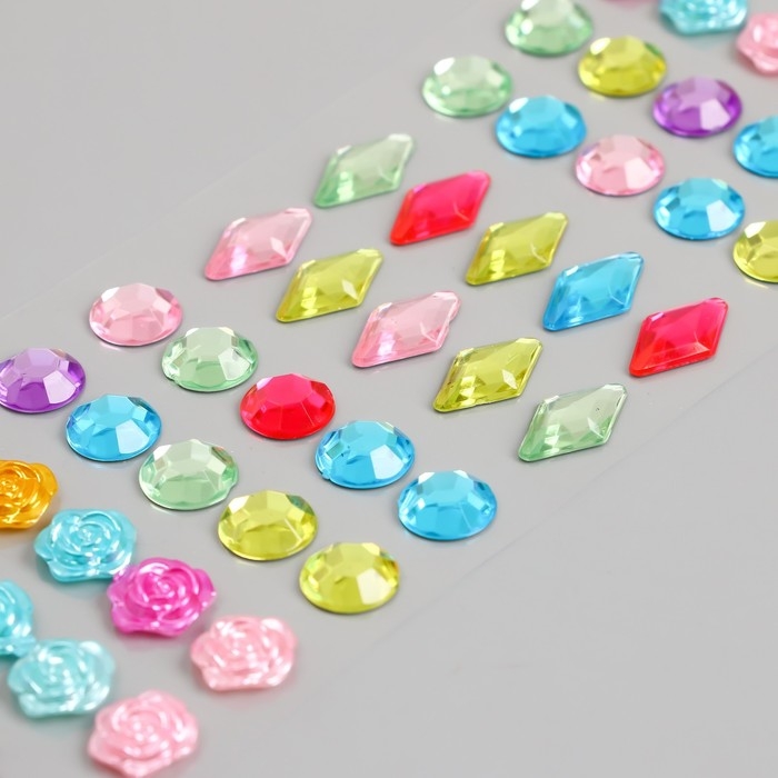 Наклейка стразы пластик Наклейка стразы пластик "Кристаллы" МИКС 26х7 см