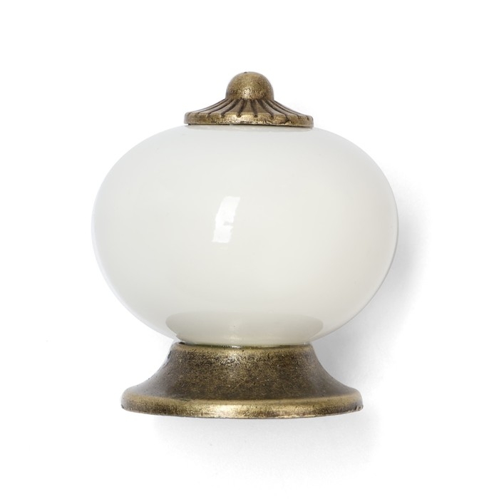 Ручка кнопка DOME Ceramics 003, керамическая, белая Ручка кнопка DOME Ceramics 003, керамическая, белая