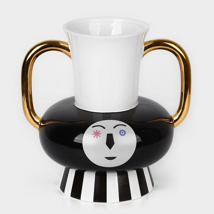 Ваза для цветов декоративная Face с ручками 24 х 24 х 24 см