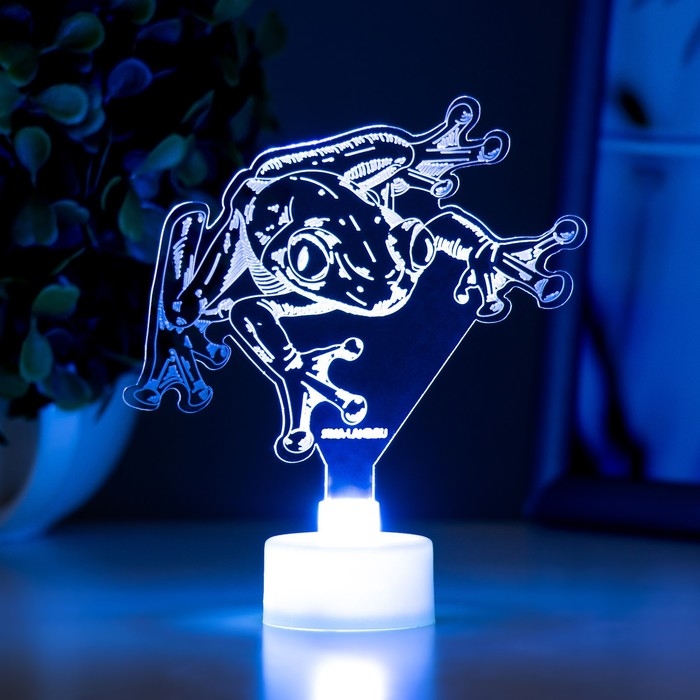 Светильник Светильник "Лягушка" LED RGB 6 цветов от батареек LR1130, 3шт 10х9,5 см RISALUX