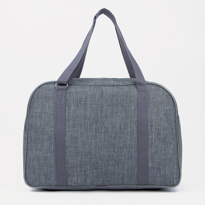 Сумка дорожная на молнии, наружный карман, держатель для чемодана, цвет серый Сумка дорожная на молнии, наружный карман, держатель для чемодана, цвет серый