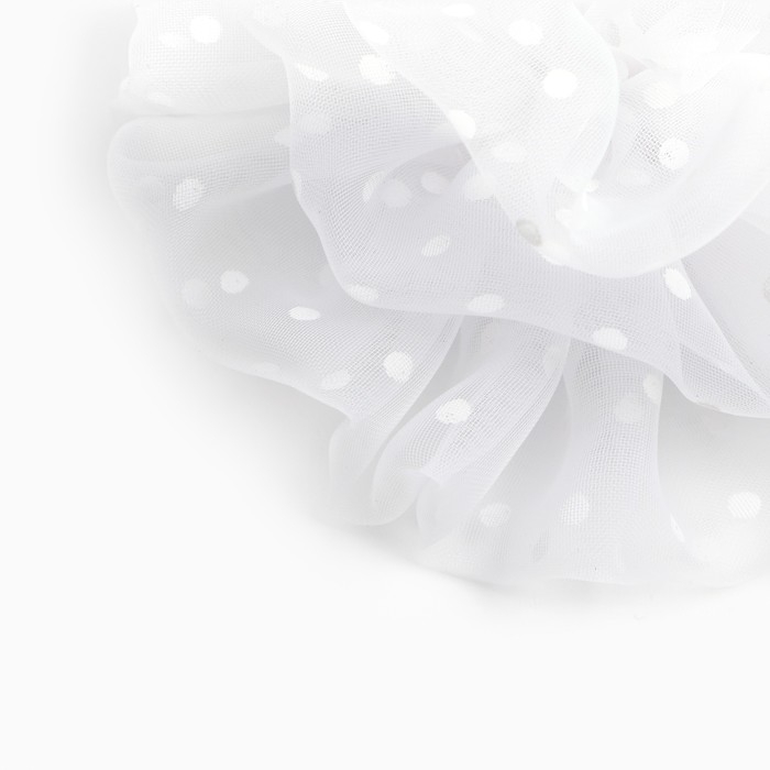 Выпускной. Бант для волос на резинке, белый, 10 см, Кошечка Мари
