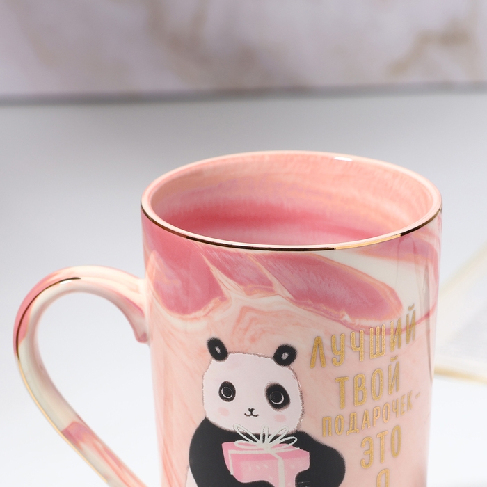 Кружка керамическая «Лучший твой подарочек», 350 мл, цвет розовый Кружка керамическая «Лучший твой подарочек», 350 мл, цвет розовый