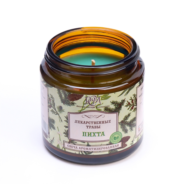 Свеча в банке ароматизированная  Свеча в банке ароматизированная "Пихта", время горения 15 ч