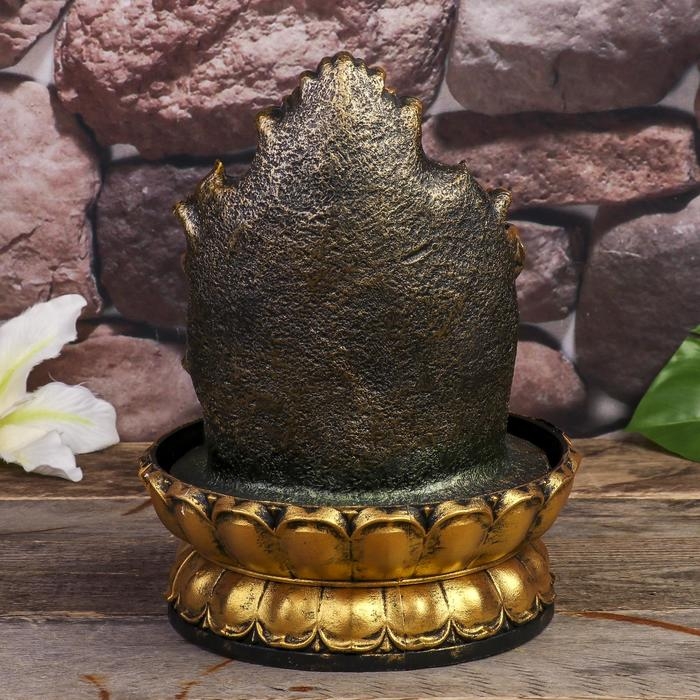 Фонтан настольный от сети, подсветка Фонтан настольный от сети, подсветка "Золотой Ганеша на ажурном троне" 28х20,5х20,5 см