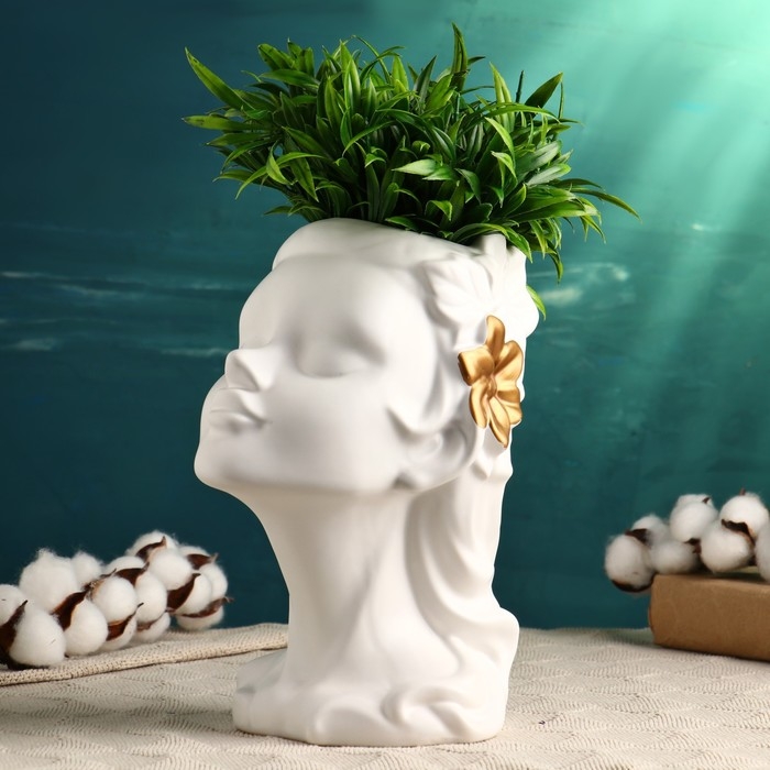 Кашпо - ваза  Кашпо - ваза "Лилит" белое 26х19х15 см