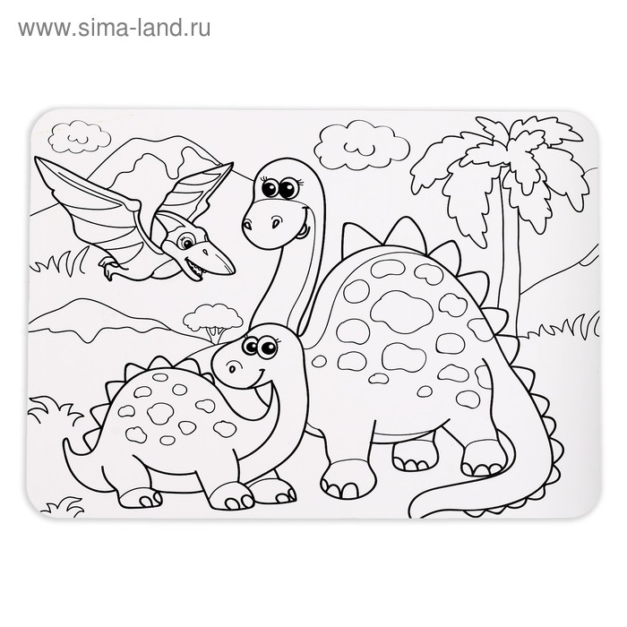 Пазл в рамке «Мир динозавров», 34 детали + раскраска Пазл в рамке «Мир динозавров», 34 детали + раскраска