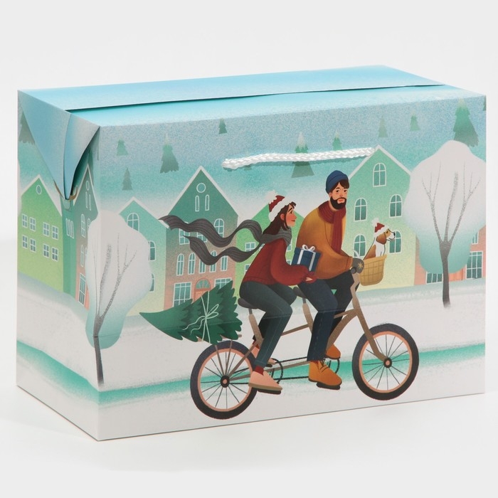 Пакет-коробка «Новый год вместе», 28 х 20 х 13 см, Новый год Пакет-коробка «Новый год вместе», 28 х 20 х 13 см, Новый год